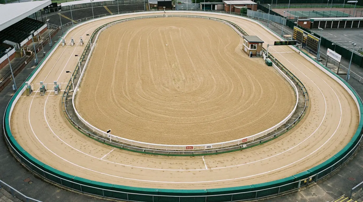 Greyhound racing track layout showing different race distances from 238m to 946m